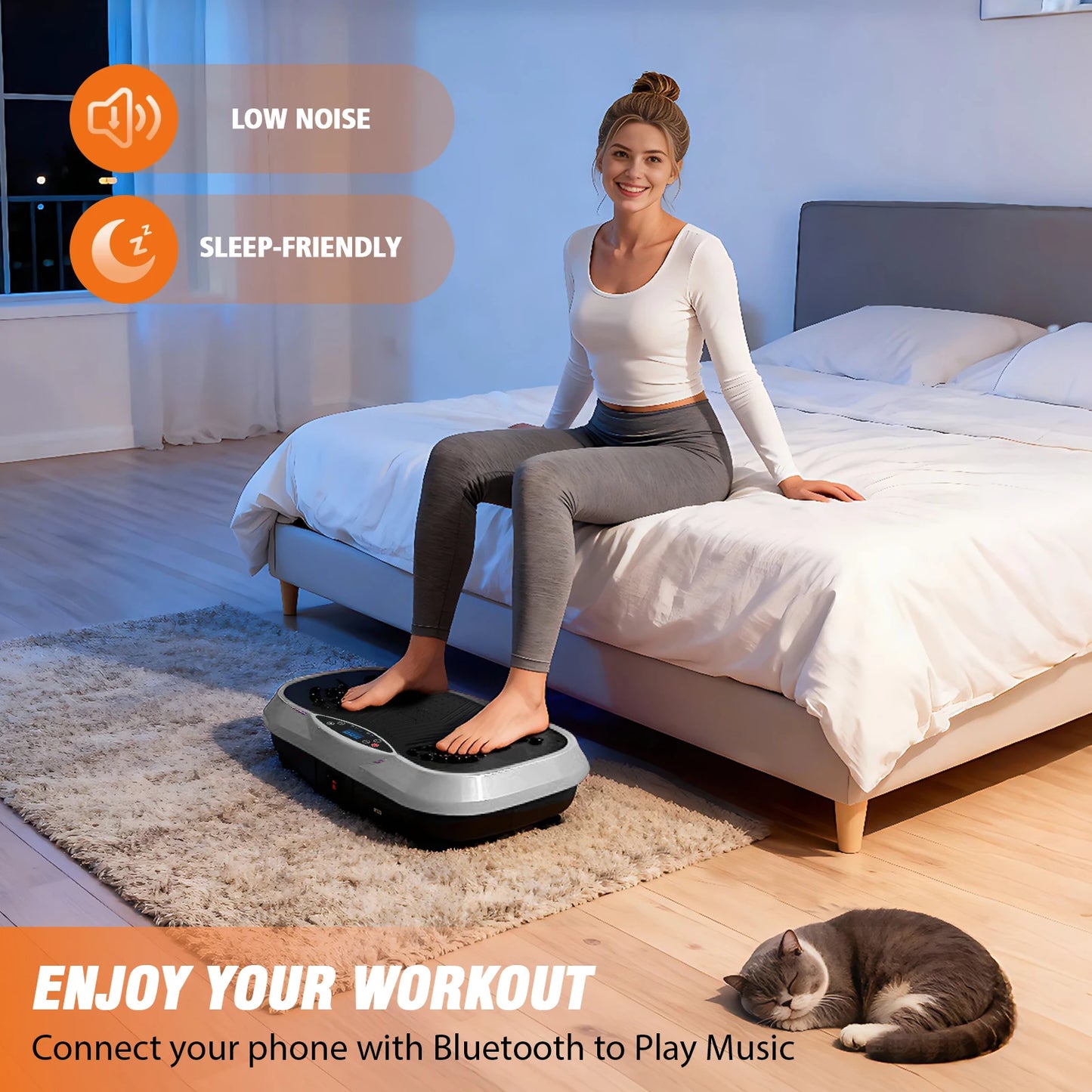 Portable Vibration Plate With Bluetooth Bands And Yoga Straps