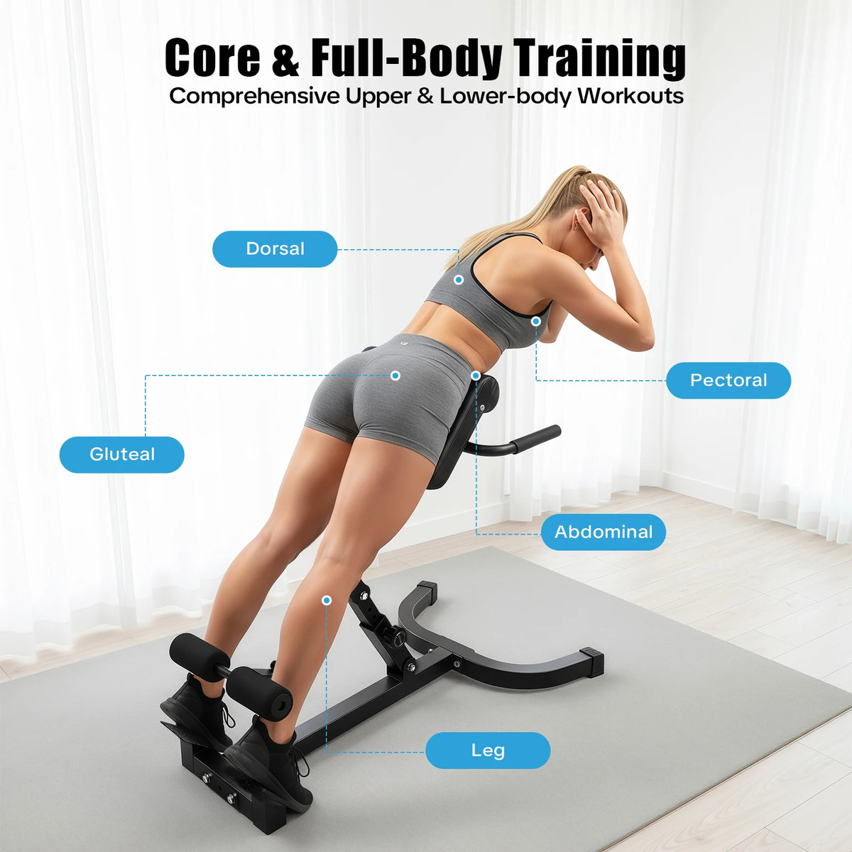 Roman Chair Back Extension Machine For Home Gym Strength Training