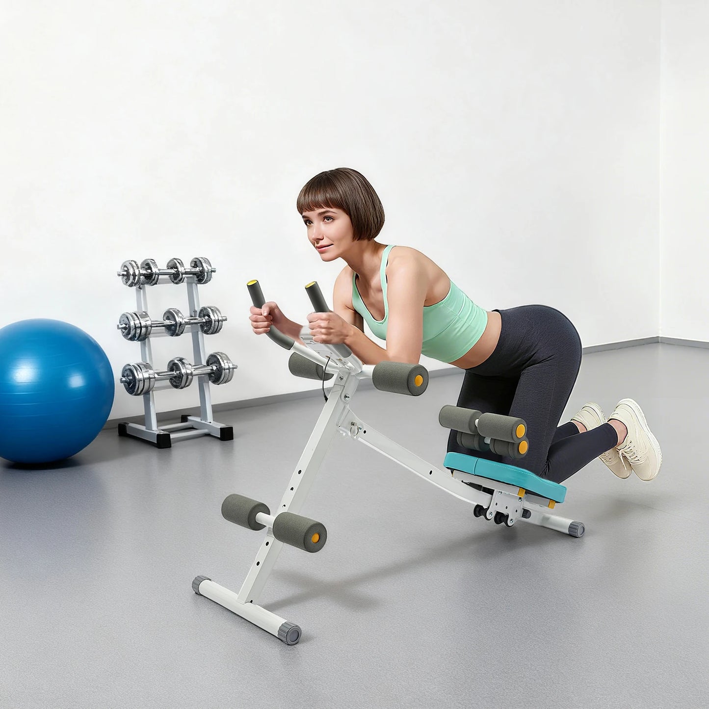 Adjustable Abs Exercise Machine 264lbs Capacity LCD Display With Bands