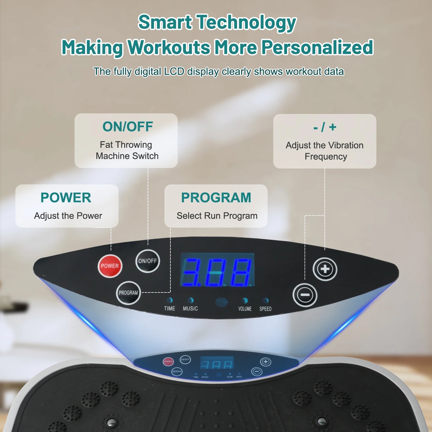 HignConcerned Vibration Plate Exercise Machine FullBody Fat Shaker Bluetooth Remote