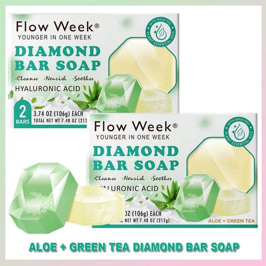 FlowWeek Hyaluronic Acid Diamond Essential Oil Soap Gold Foil