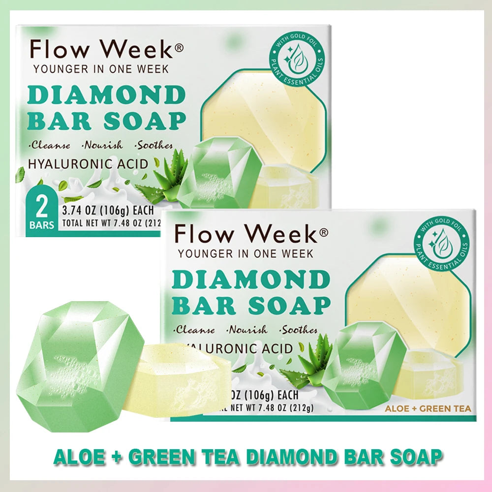 FlowWeek Hyaluronic Acid Diamond Antimicrobial Essential Oil Soap Hydration Moisturization