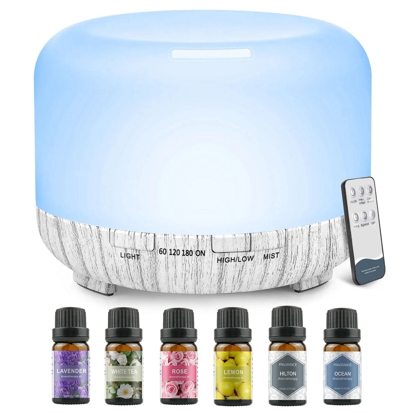 Aroma Diffuser With Remote Control And Six Optional Oils