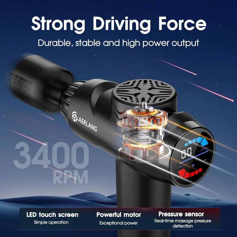 Portable Handheld Massage Gun With UltraAdvanced ThermalTherapyCoil SystemWithAttachments