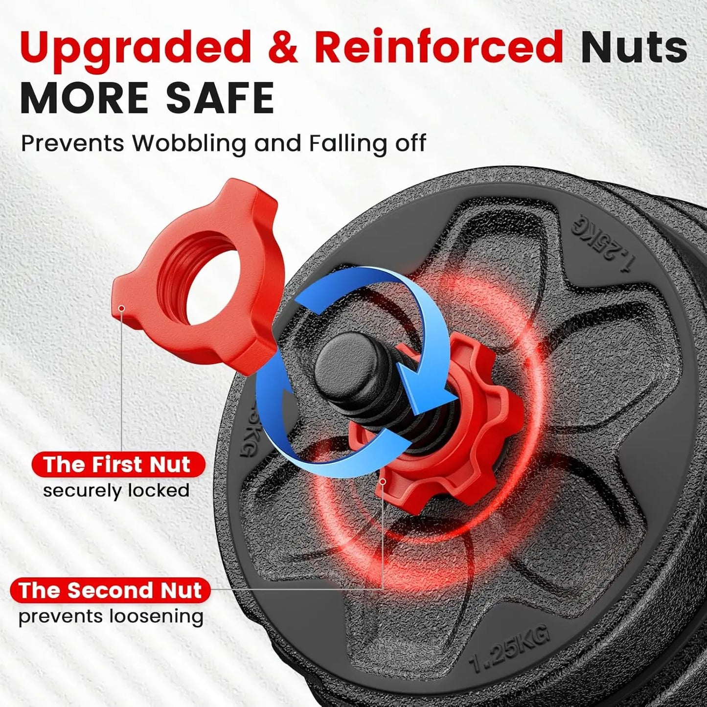 Adjustable Dumbbell Set 20 33 45 70 90 Pounds Versatile