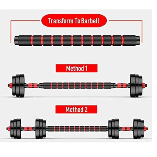2 In 1 Adjustable Dumbbell Barbell Set For Home Fitness