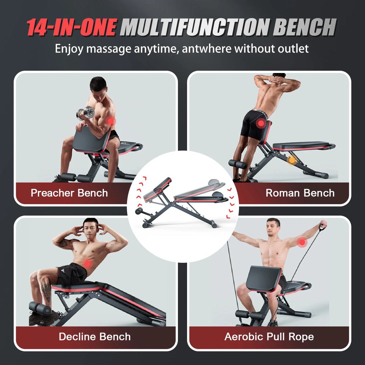 Foldable Multifunctional Dumbbell Weight Bench For Full Body Workouts
