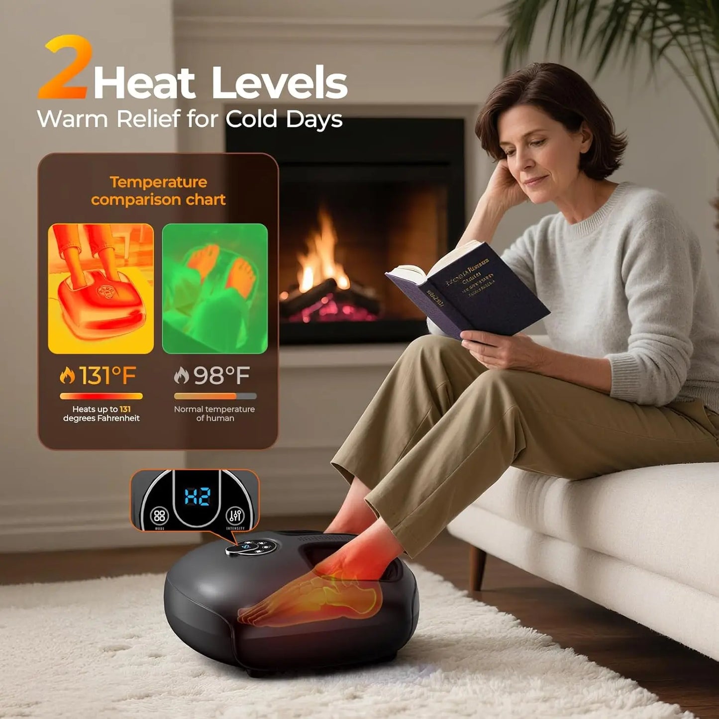 HTMM Shiatsu Foot Massager With Air Compression And Modes