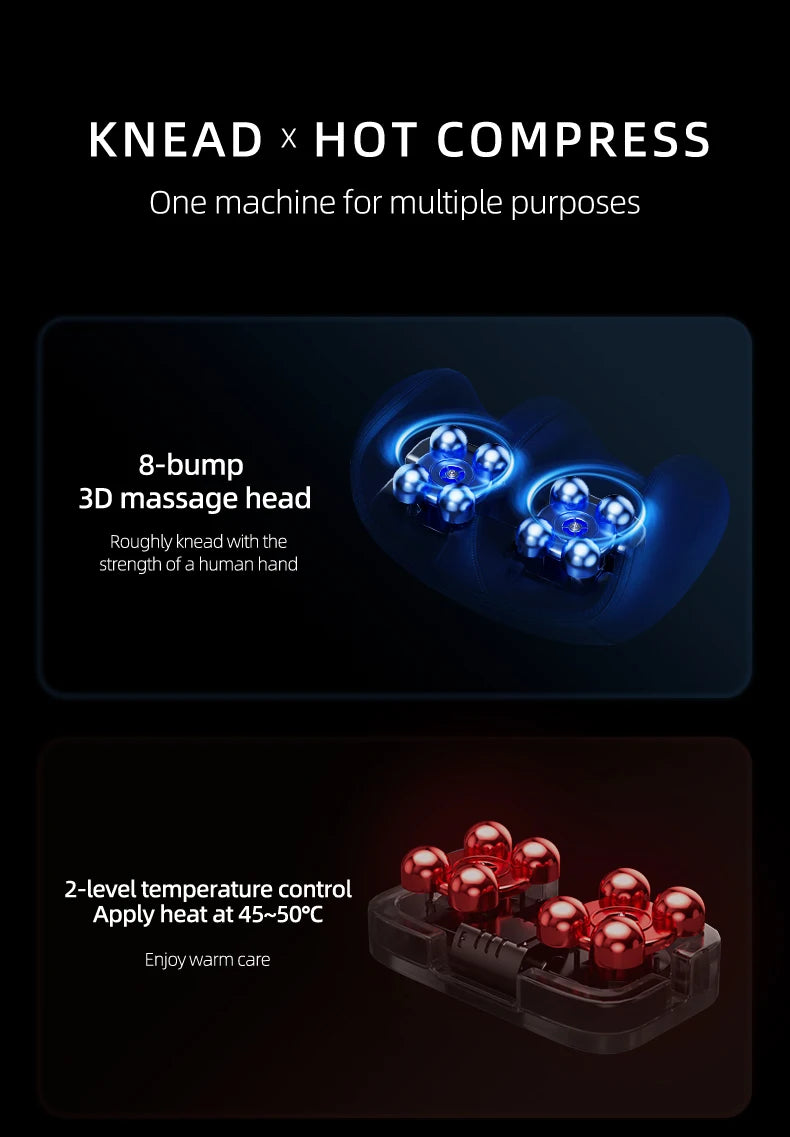 Leercon Extra Big Electric Foot Massager Hot Compress Shiatsu Kneading Leg Roller Kneading Calf Deep Relieve Fatigue Relaxation Muscle