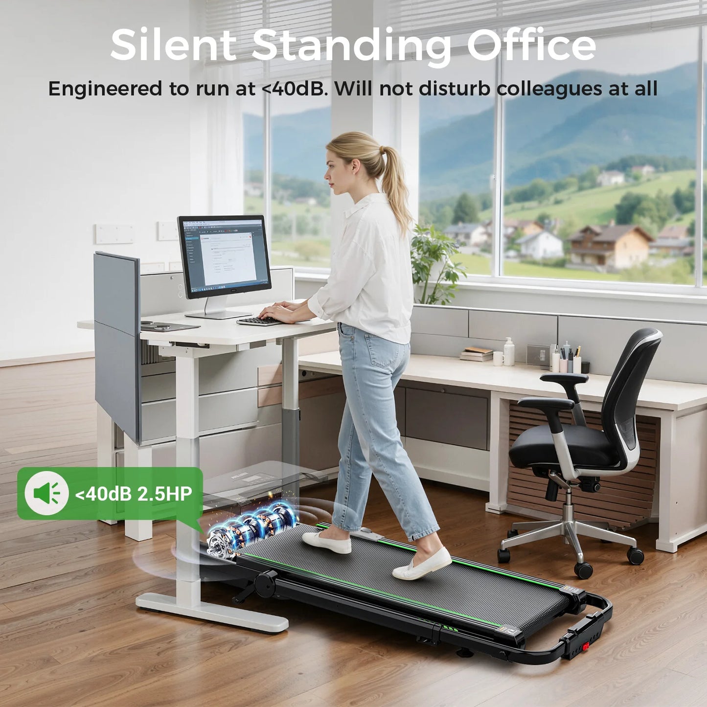 AKLUER Under Desk Walking Pad 12 Percent Auto Incline Treadmill Bluetooth App