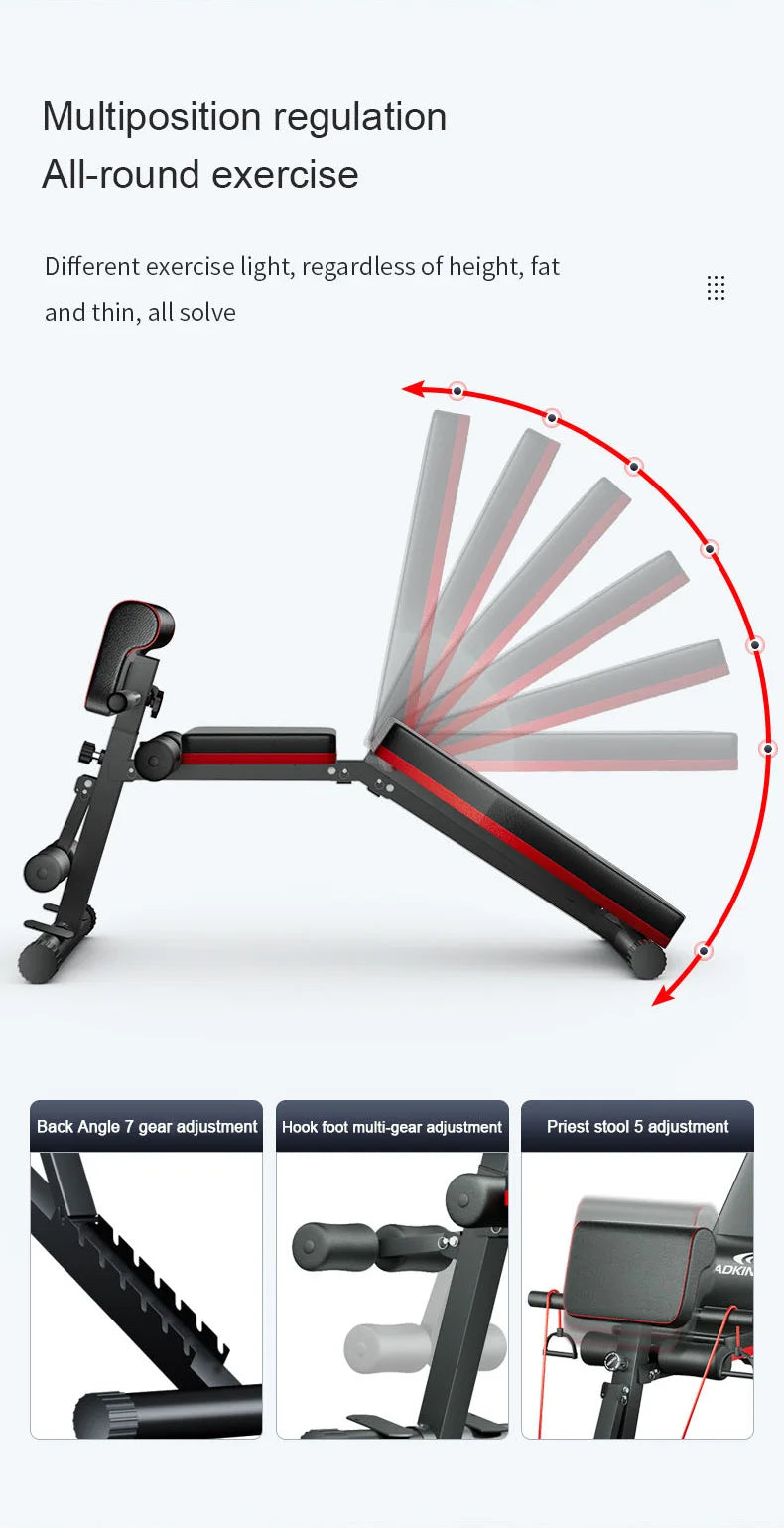 Adjustable Folding Fitness Bench 13-In-1 Home Gym Equipment