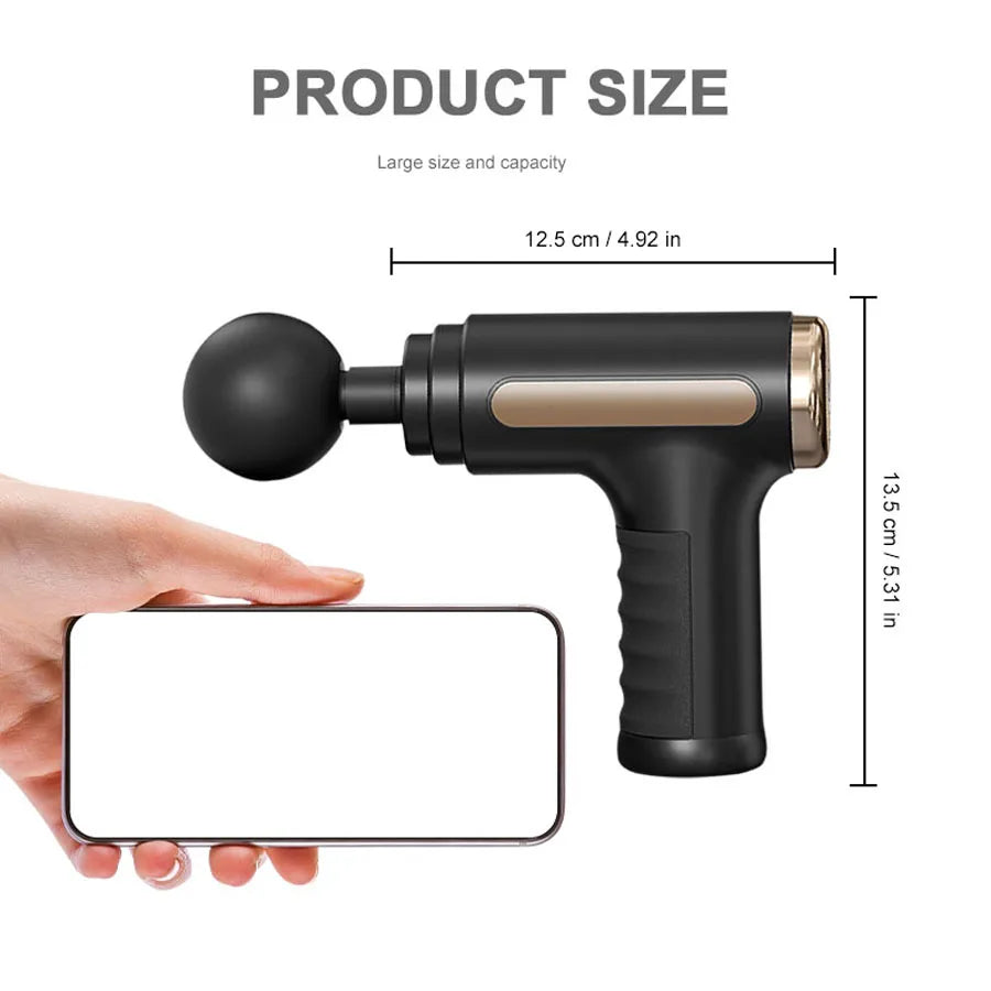 Electric Massage Gun Deep Tissue Massager Rechargeable Cordless EightHead WholeBodyTherapy