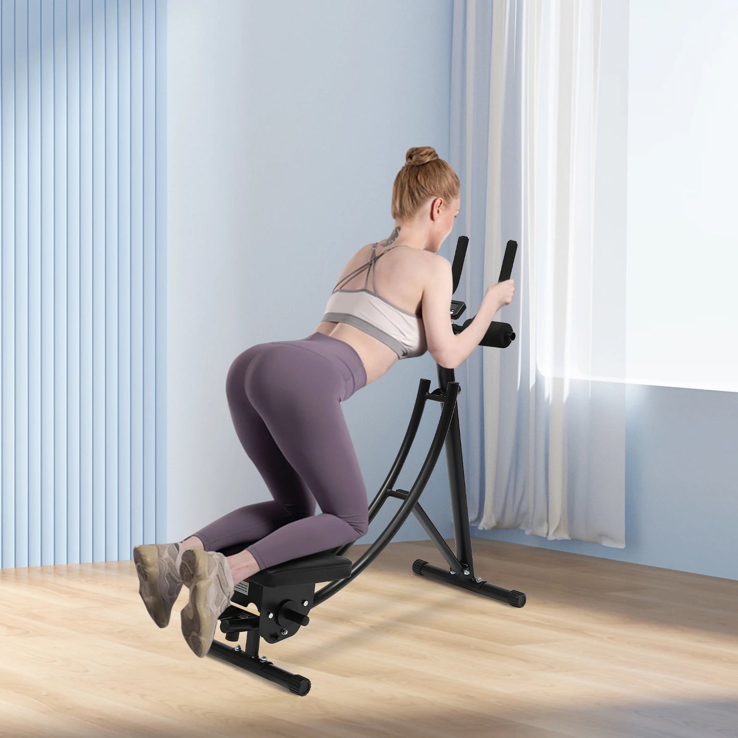 Ab Exercise Machine Foldable Crunch Trainer With LED Display