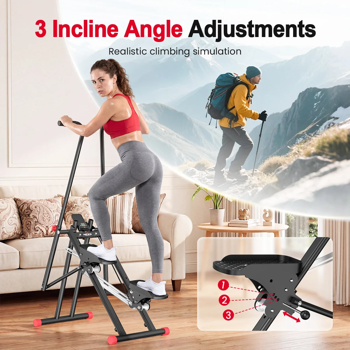 RELIFE Vertical Stair Stepper Quiet Full Body Cardio Climber