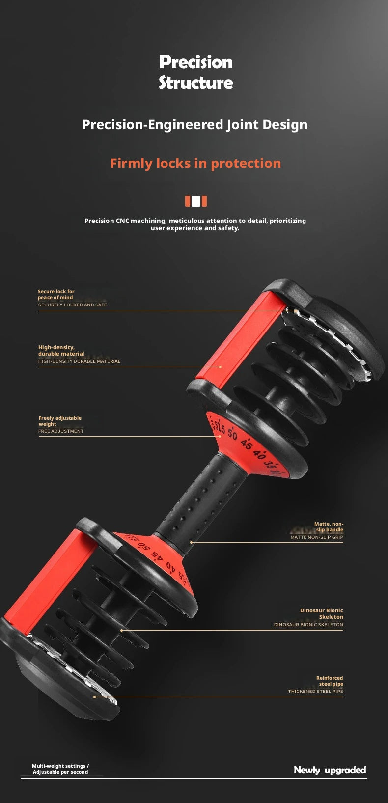 Auto-Locking Adjustable Dumbbell for Full-Body Workouts