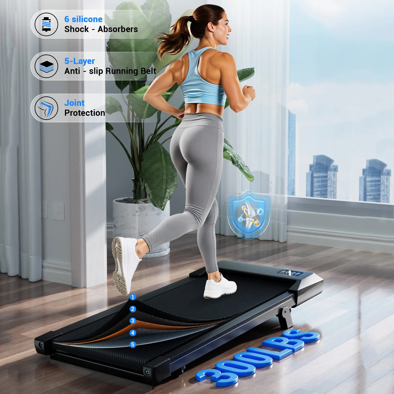 Superun Under Desk Treadmill 2.5 HP Quiet Walking Pad