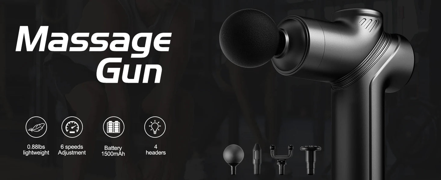 LEERCON Mini Muscle Massage Gun Deep Tissue With Four Heads