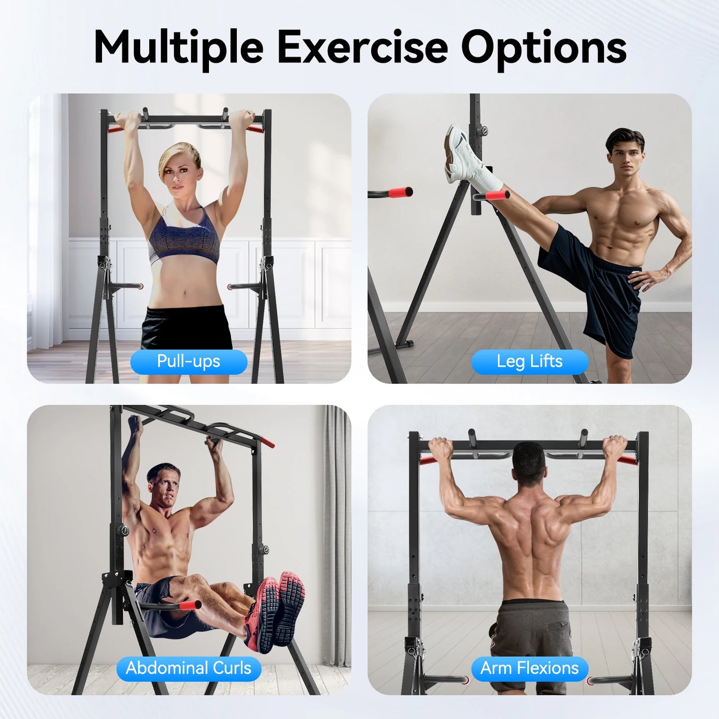 Adjustable Pull Up Bar 200kg Foldable Parallel Bars