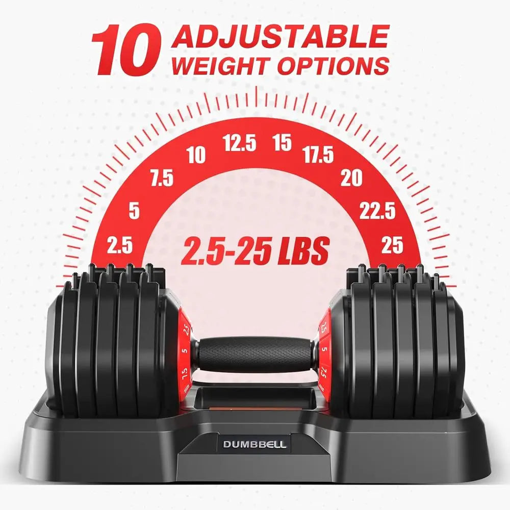 Adjustable Dumbbells Set with Non Slip Grip for Home Gym
