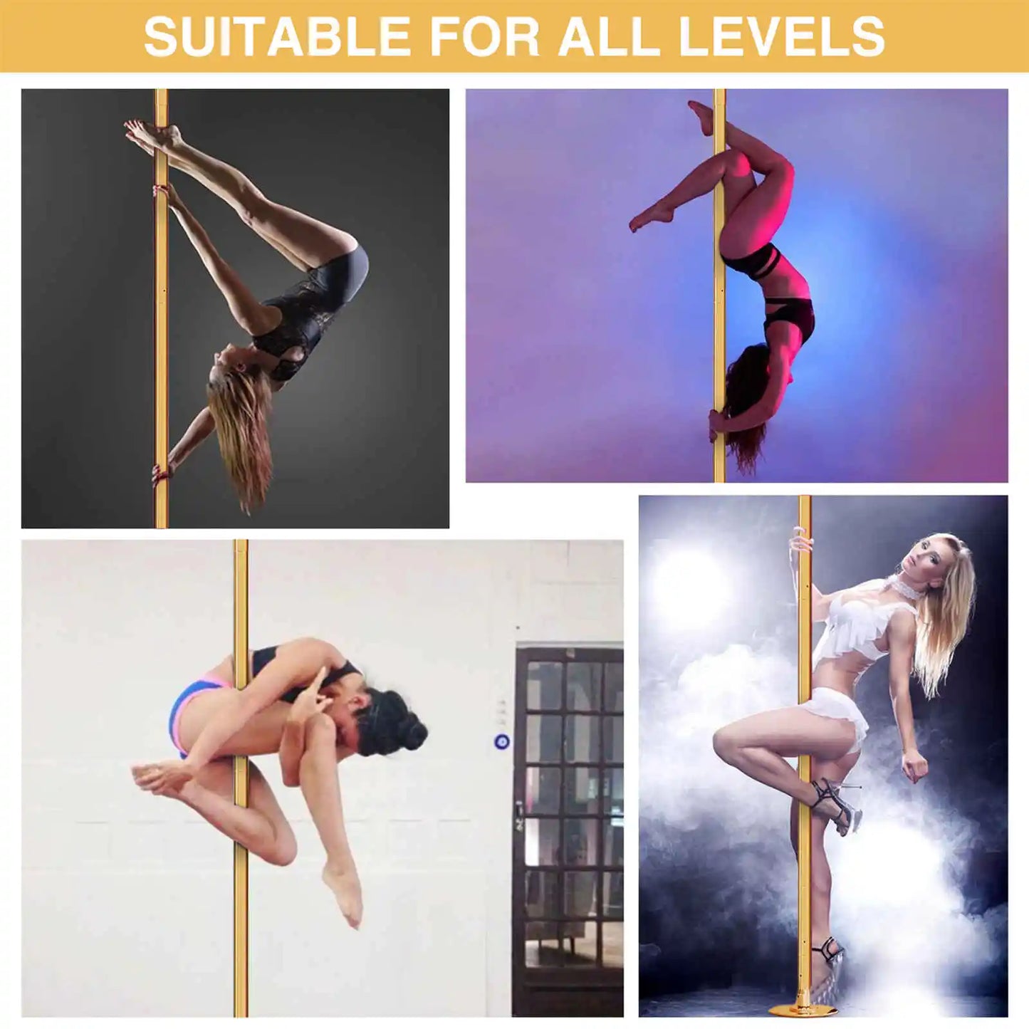 Adjustable Dance Pole Heavy Duty Steel Spinning And Static Modes