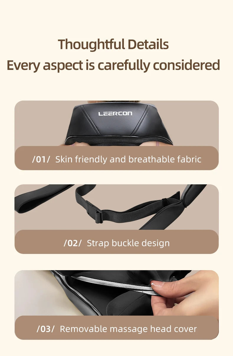 Leercon 4D Shiatsu Neck And Shoulder Massager With Heat