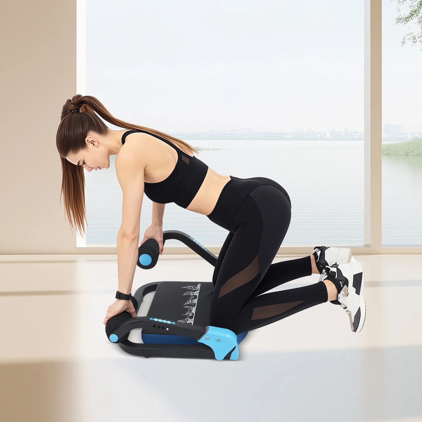 Foldable Abdominal Trainer Mini Sit Up Machine With Adjustable Resistance