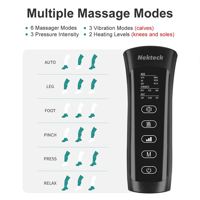 Nekteck Foot Air Pressure Leg Massager Shiatsu For Blood Circulation