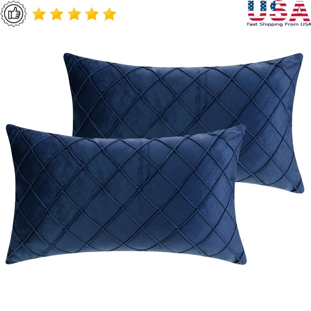 DUTRIEUX Velvet Geometric Decorative Pillow Covers Set TwoPiece MachineWashable Home