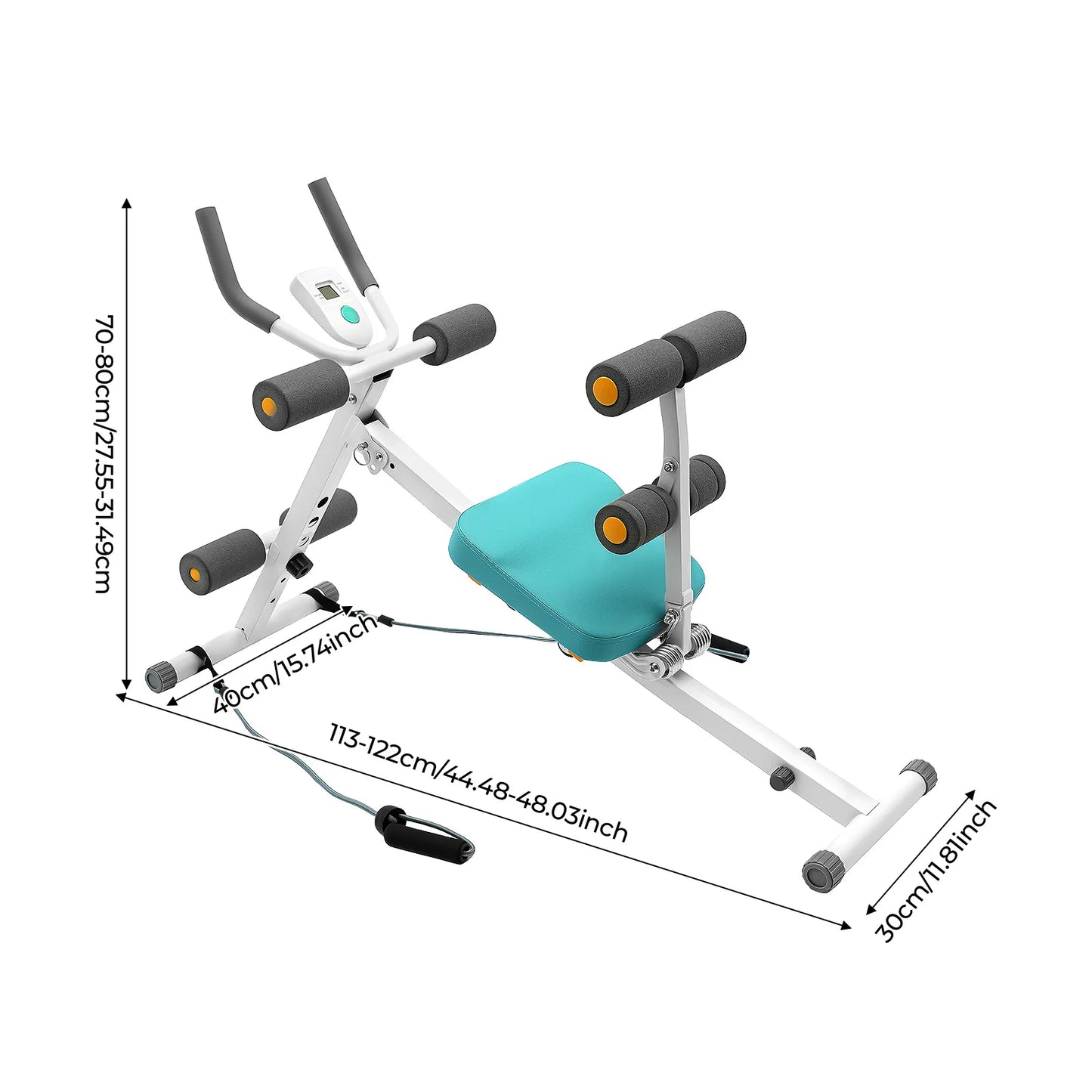 Adjustable Abs Exercise Machine 264lbs Capacity LCD Display With Bands