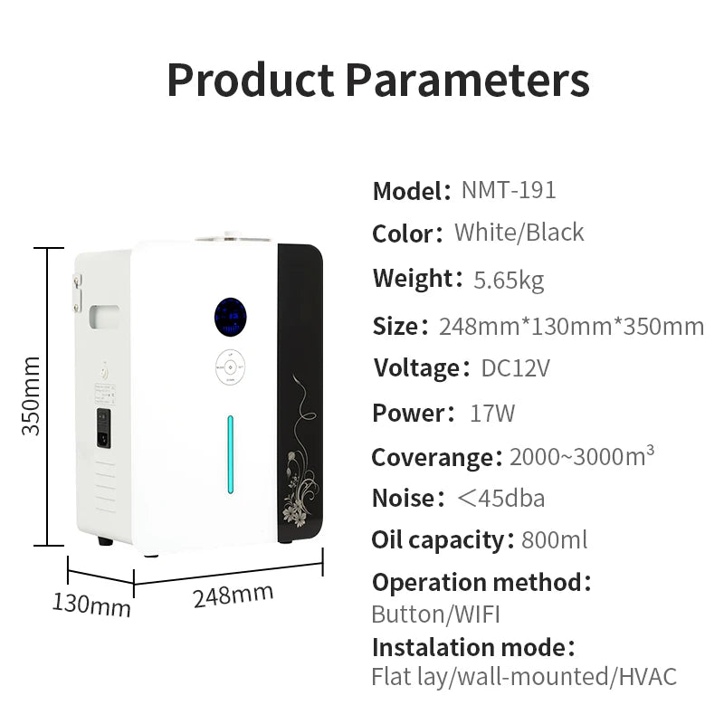 Namste 800ml Air Purifier Aroma Diffuser With Wifi HVAC