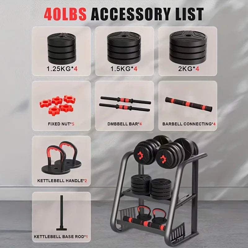 FITVIDS 5 In 1 Adjustable Dumbbells For Home Gym Training