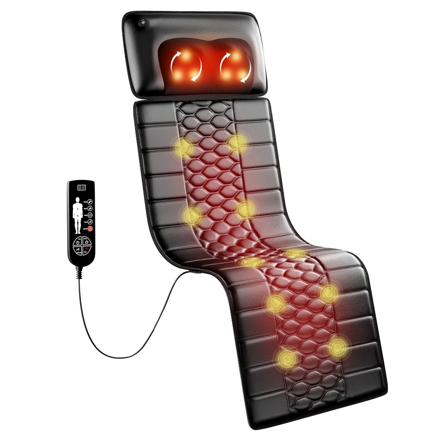 HOMEMASSA Shiatsu Full Body Massage Mat With Heat Therapy