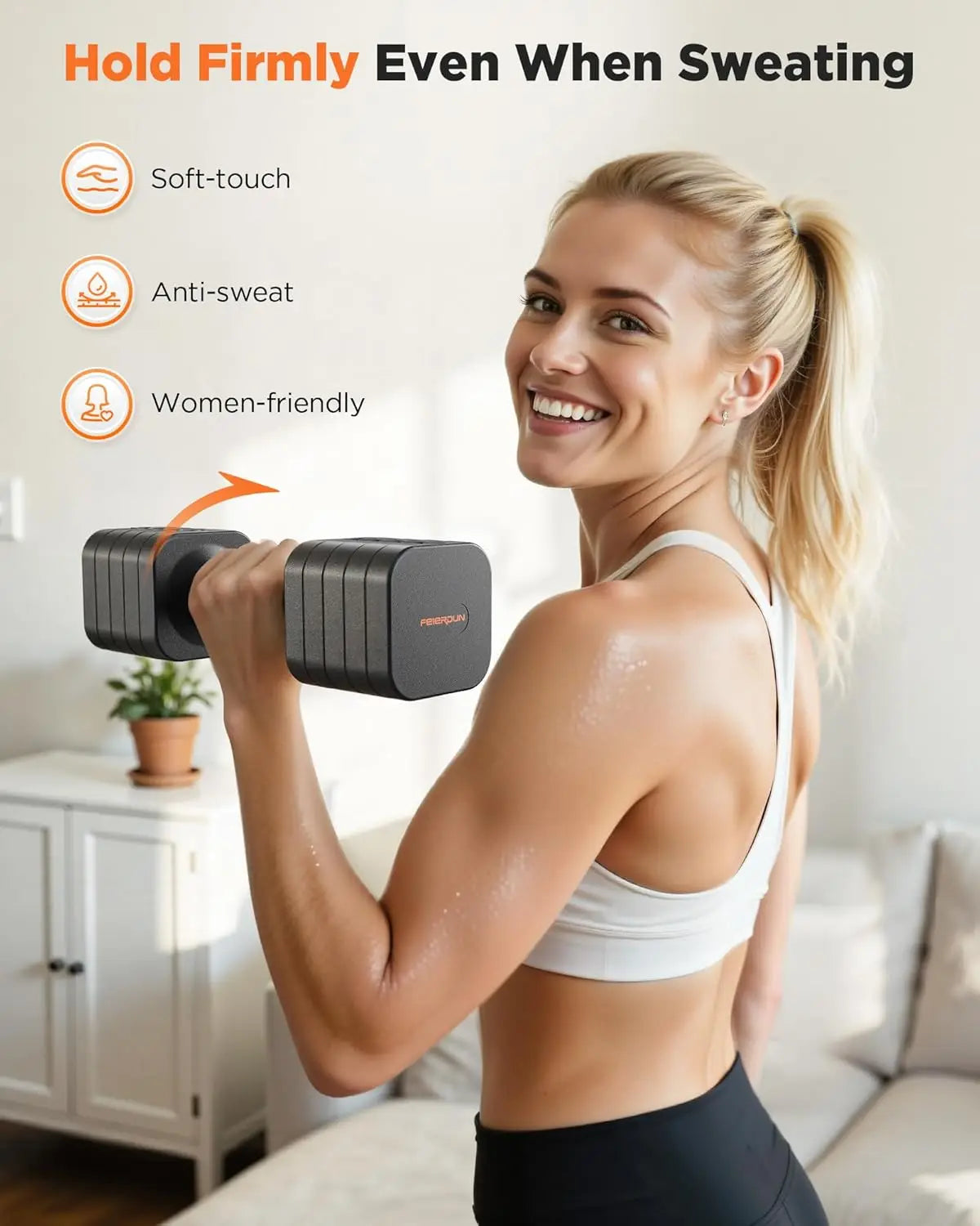 FED Fitness Adjustable Dumbbells 5 in 1 Set Home Gym
