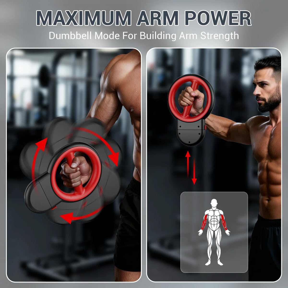 3 In 1 Upper Body Strength Trainer With Forearm Rotator