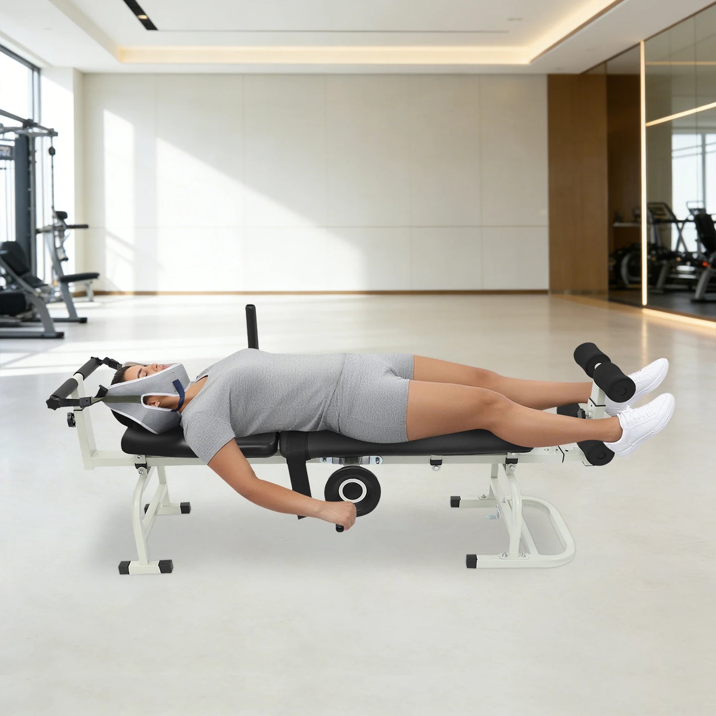 Spine Decompression Bed Back Stretcher With Handwheel Control 330 Pounds