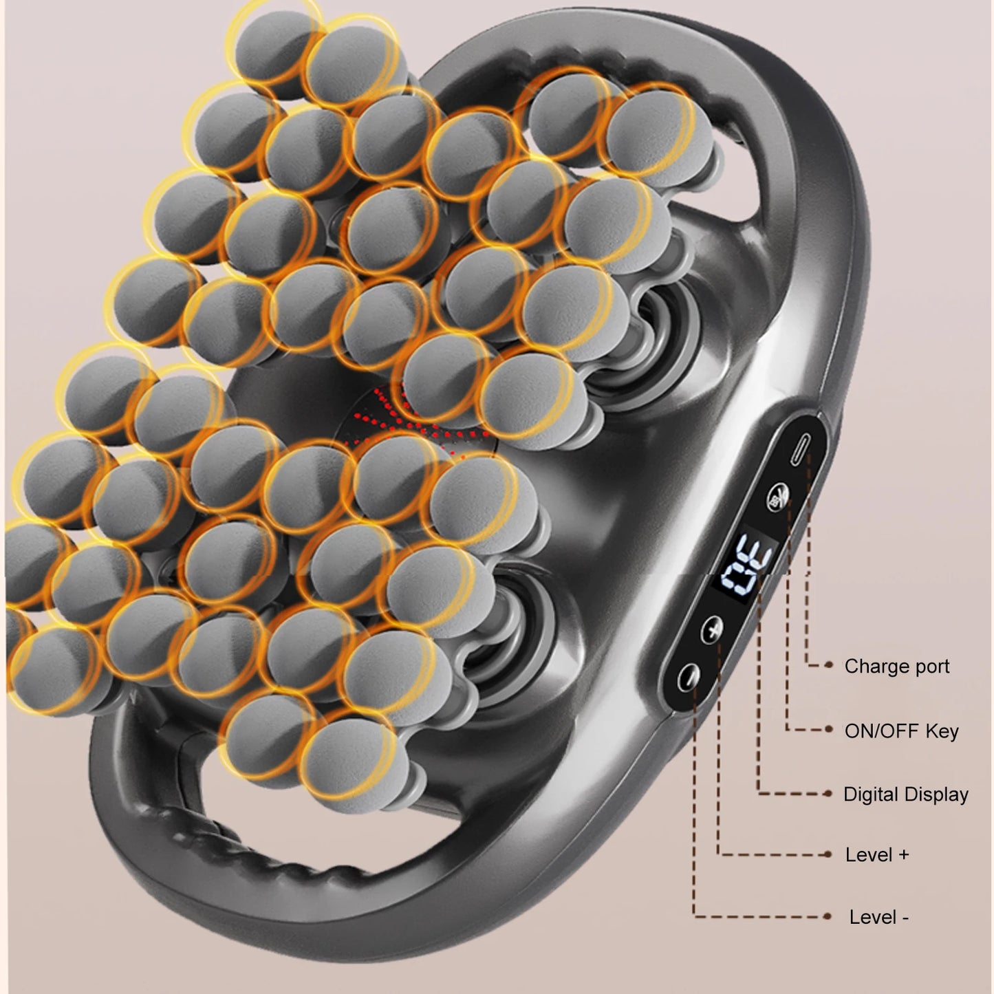Deep Tissue 42 Nodes Electric Massage Roller With LCD Display