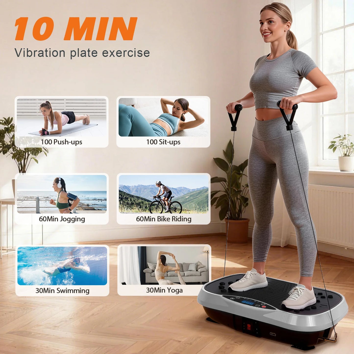 Portable Vibration Plate With Bluetooth Bands And Yoga Straps