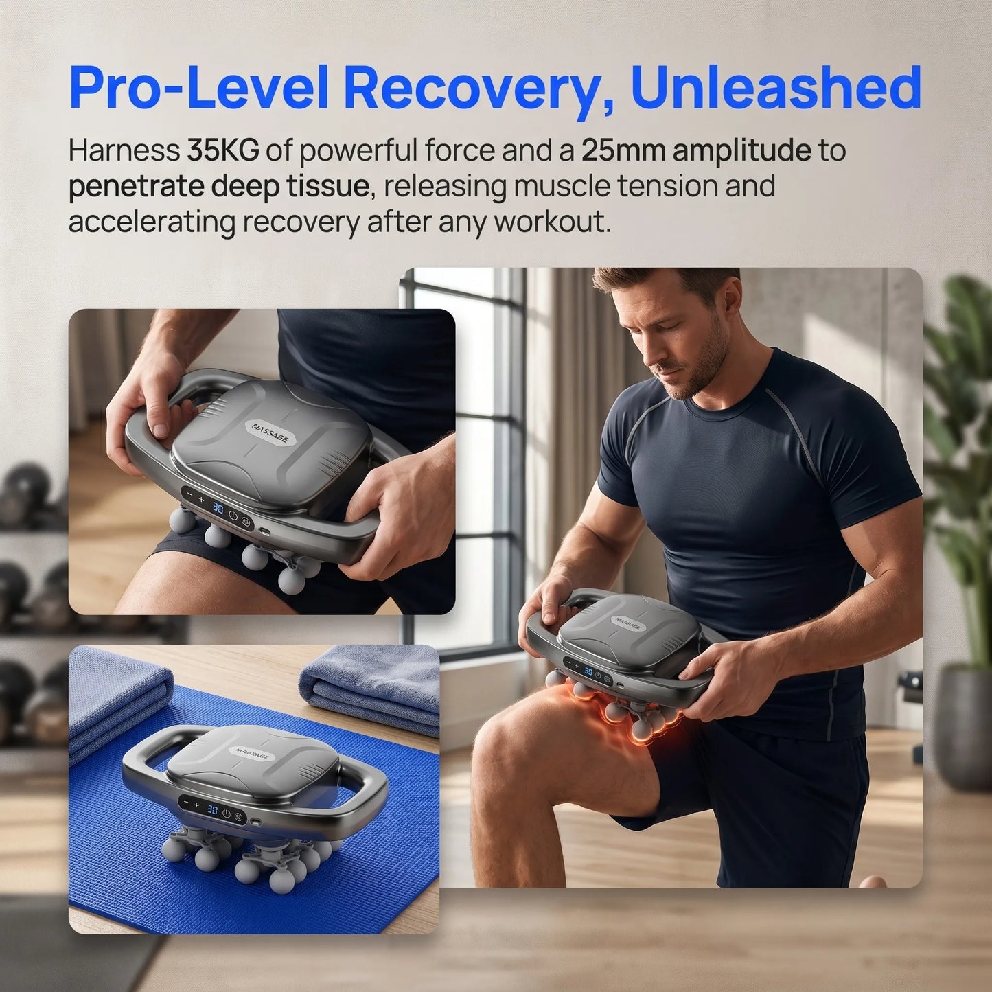 LAYQJUE Fascia Massage Gun Cordless Deep Muscle Relief For Gym