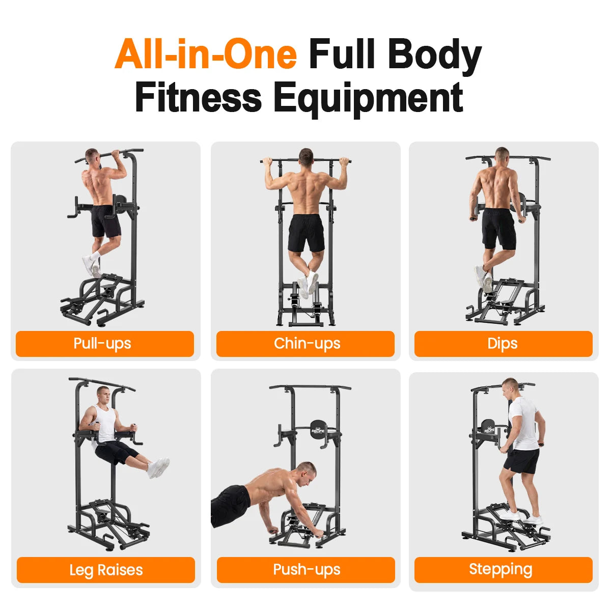 Power Tower Pull Up Dip Station Adjustable Height 450LBS