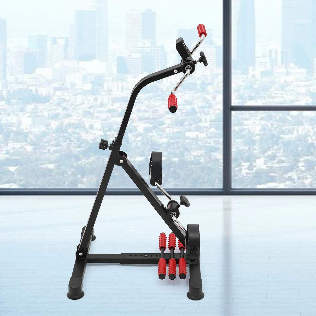 Step Machine, Pedal Exerciser Bike, Fitness Bike, Black Stationary Exercise Cycle with Monitor Pedals, Adjustable Resistance, LCD Display Tracks Time Count Distance Calories, Home Gym Cardio Trainer for Muscle Strengthening a