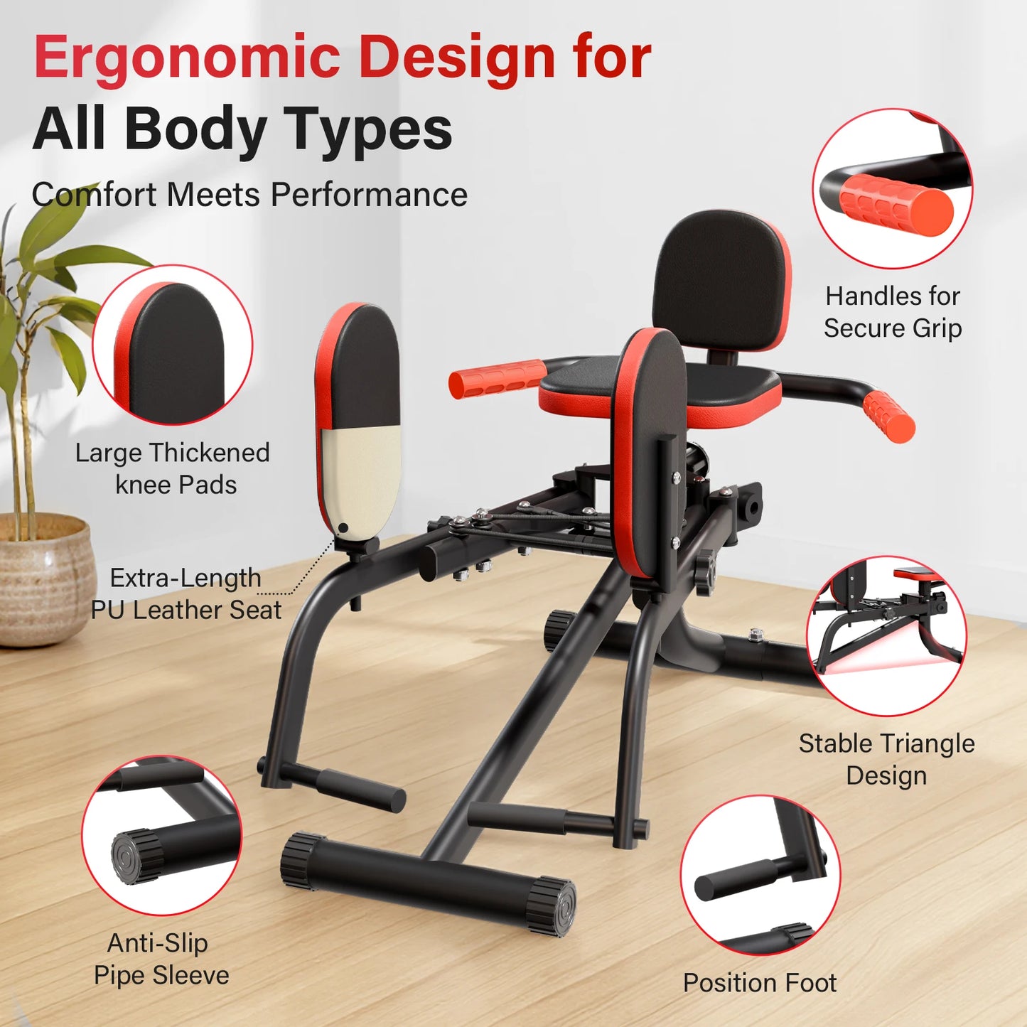 Foldable Dual Motion Hip Thigh Exercise Equipment Trainer