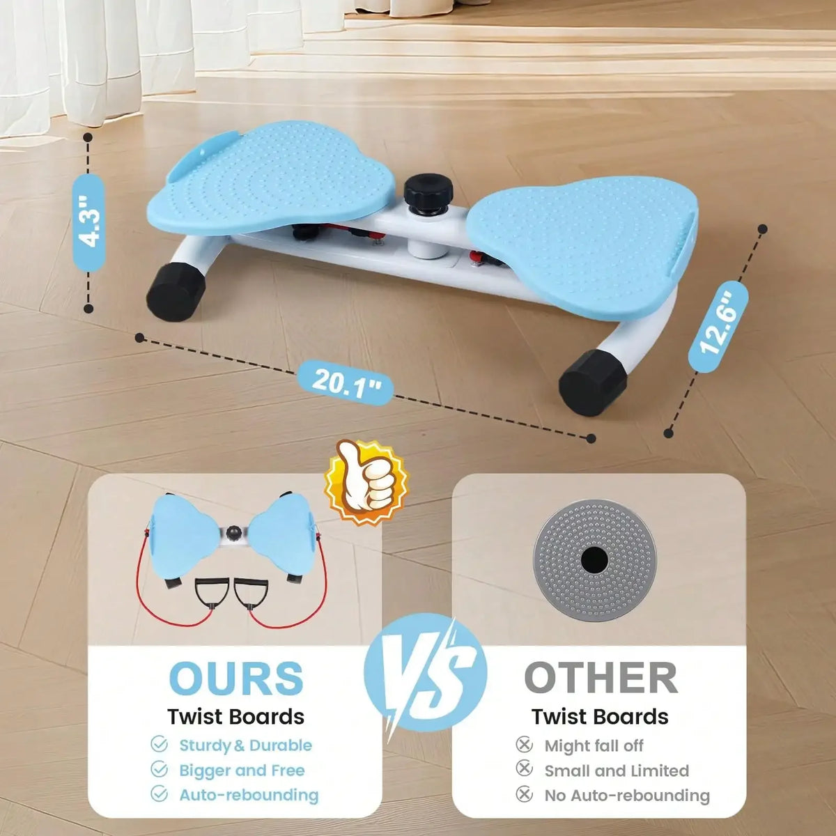 Portable Silent Waist Twisting Board For Home Fitness Core Training