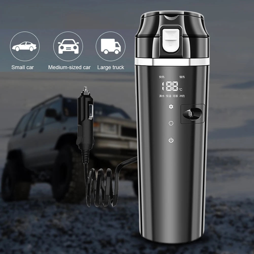APWIKOGER 12V Car Heated Smart Mug With LCD Display