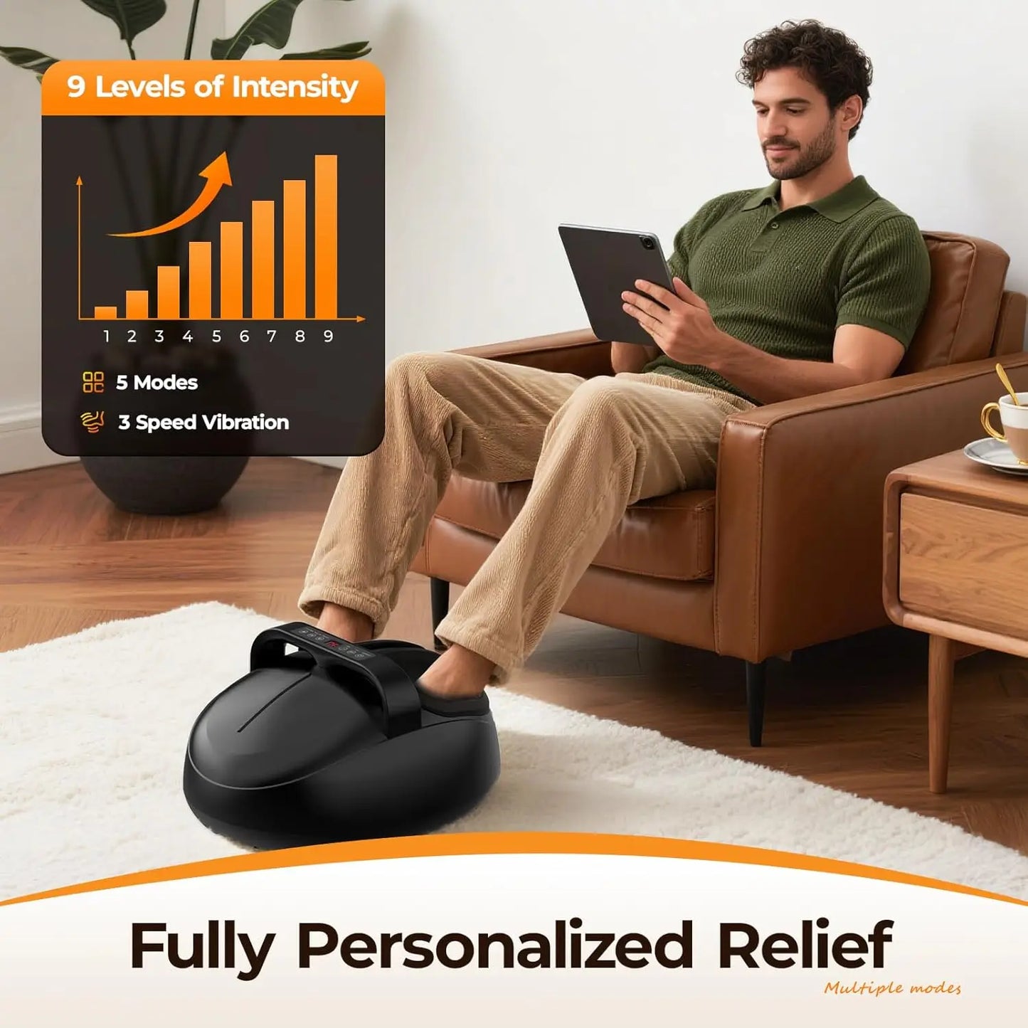 HTM Shiatsu Foot Massager With Air Pressure 9 Levels