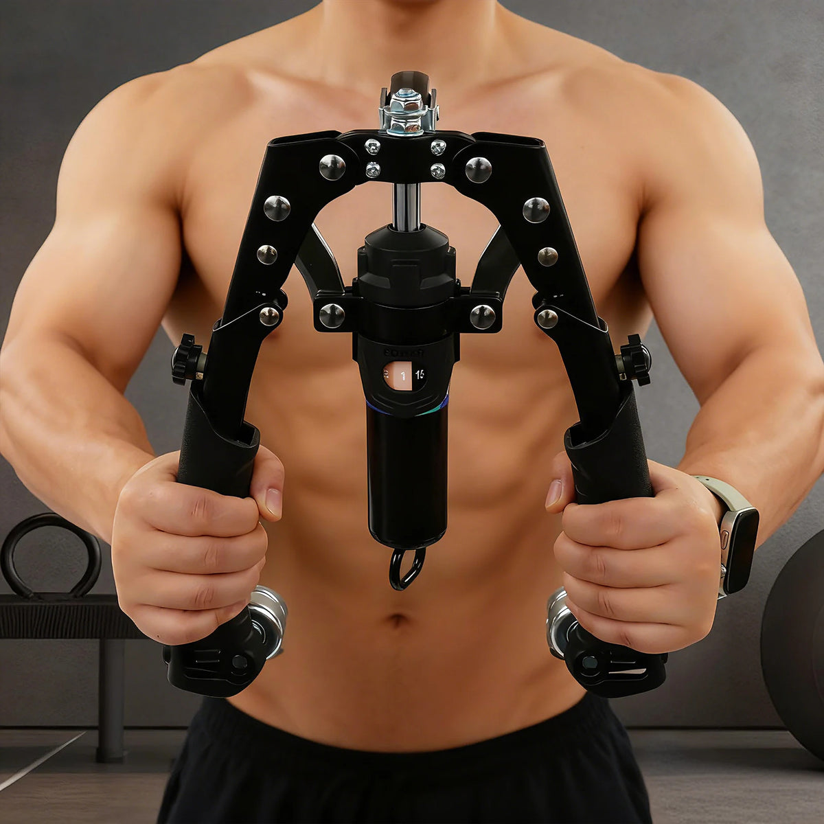 Hydraulic Power Twister Spin Button Manual Spin Button Resistance Trainer Forearm Workout Equipment with Adjustable 22–440 lbs