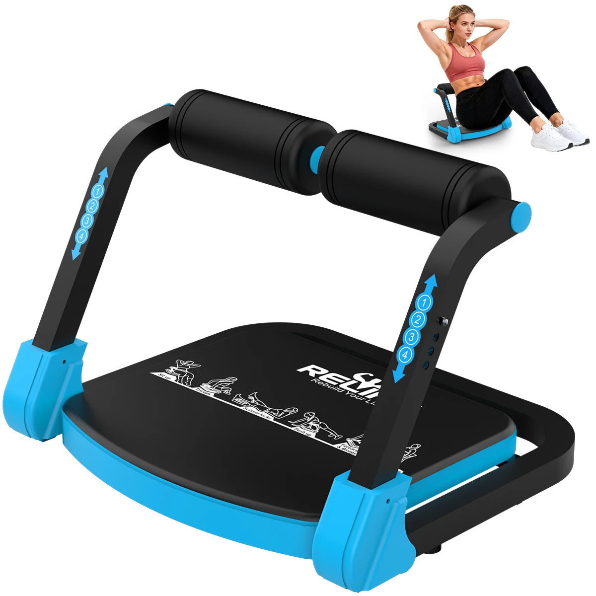 Adjustable Core Training Machine Automatic Rebound Foldable Home Gym