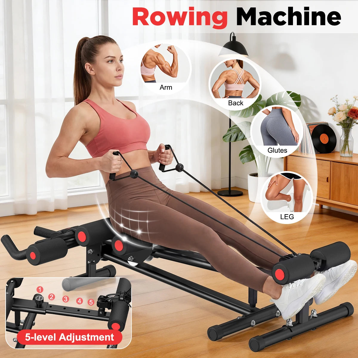 5-In-1 Adjustable Ab Trainer With Resistance Bands