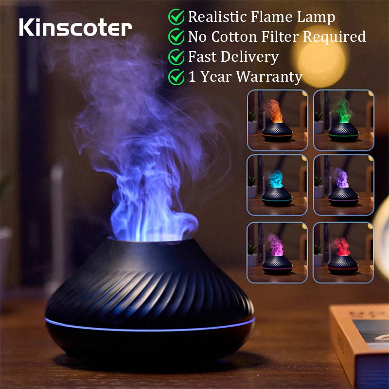 Kinscoter Volcanic Aroma Diffuser USB Humidifier With Night Light