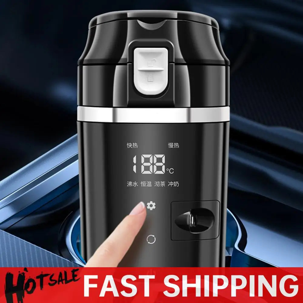 12V/24V Car Heated Smart Mug With LCD Display Temperature Control