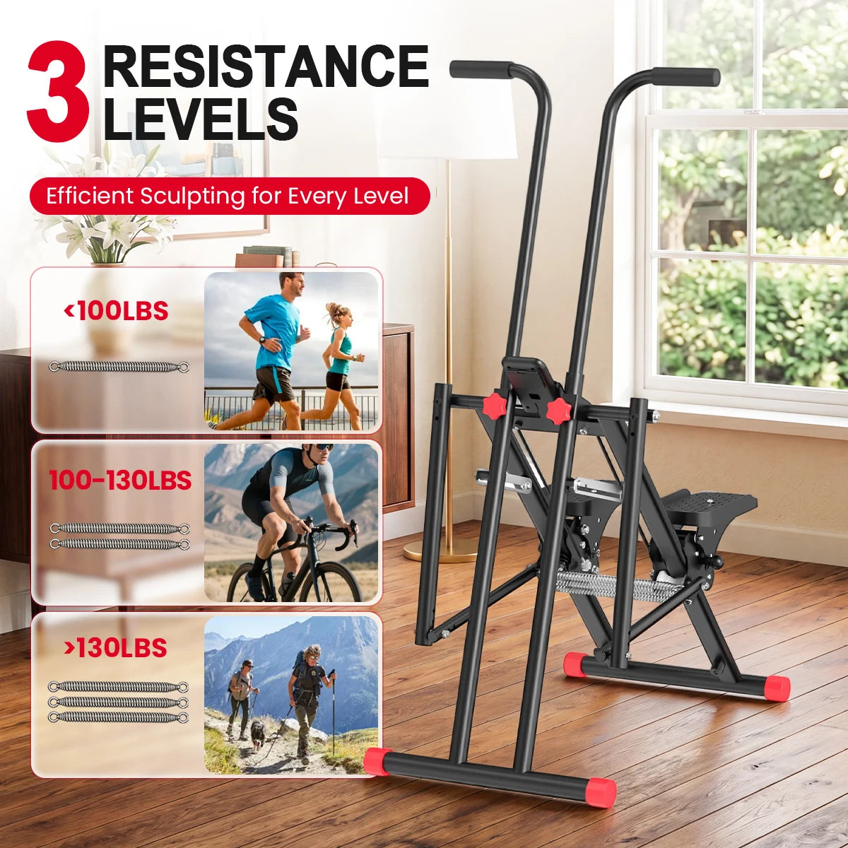 RELIFE Vertical Stair Stepper Quiet Full Body Cardio Climber